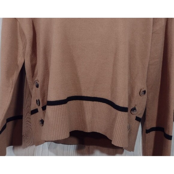 MARLED PREPPY SWEATER WOMENS M Quite Luxury Brown STRIPE - Picture 3 of 13